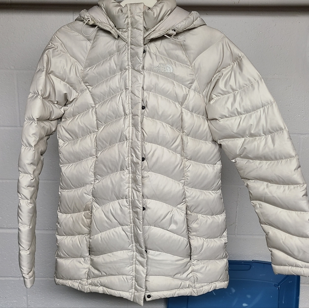 The North Face Parka Women's Size Medium Cream 600 Down Puffer Parka Jacket
